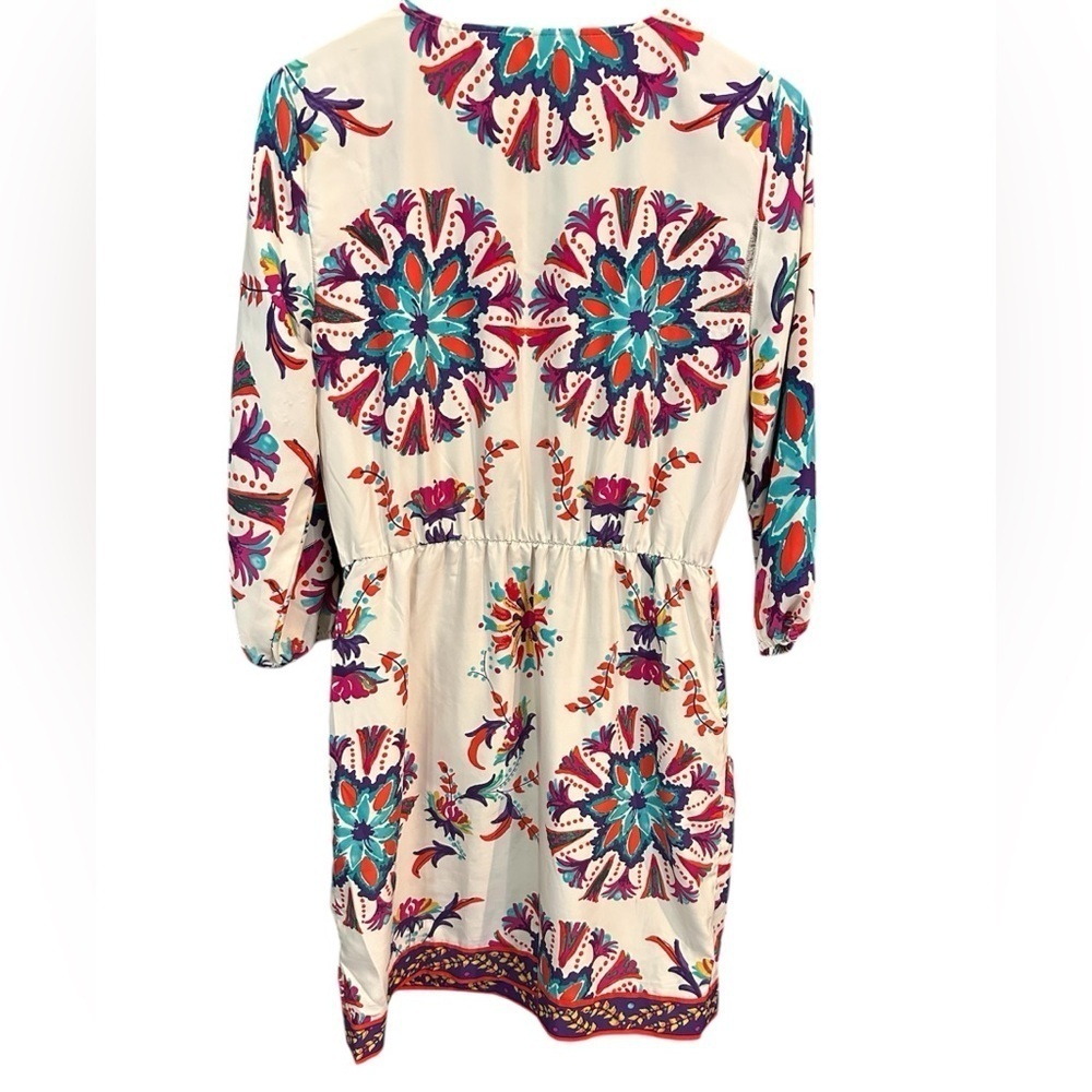 New York and Co Faux wrap dress floral, boho  print Farm Rio look alike Size L - Picture 2 of 9
